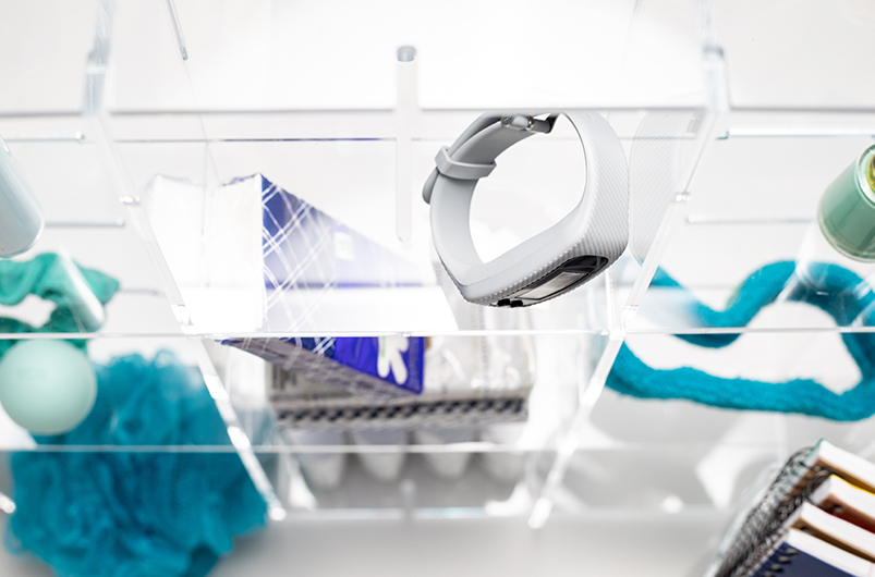 Acrylic shelving for retail stores.