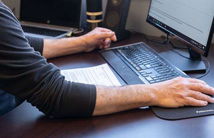 Person working at a computer